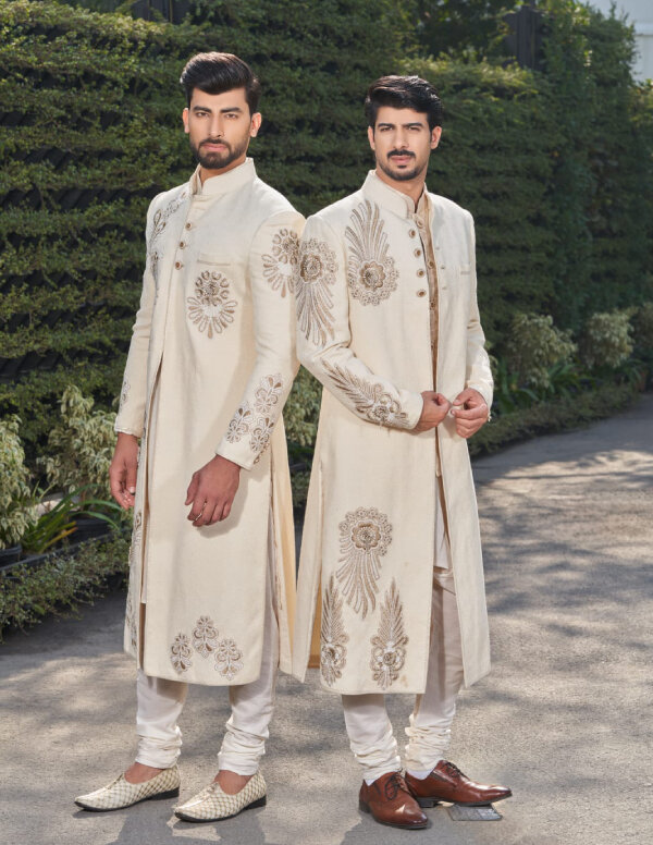 Royal Ivory Embroidered Sherwani Collection – Timeless Men’s Ethnic Wear